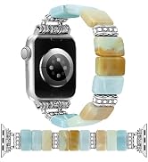 Newlibery Beaded Natural Stone Bracelet Band Women Compatible with Apple Watch 38/40/41/42mm(S10/...