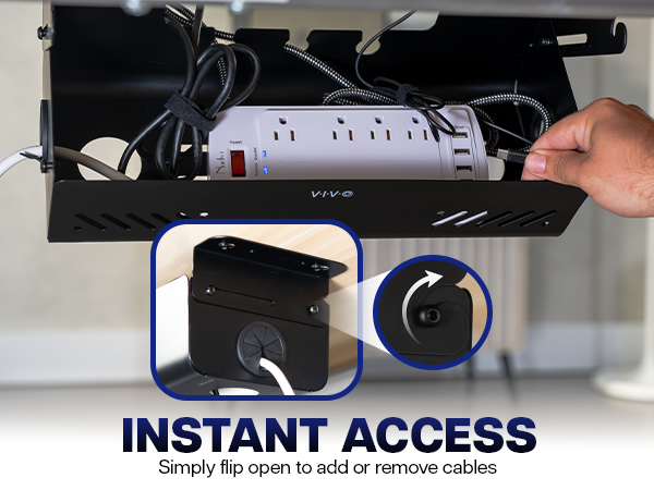 under desk cable management cable tray cord organizer power strip holder wire management steel