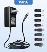 UL Listed 15V 1A 0.8A 0.5A Charger AC Adapter 15W Switching DC Power Supply Universal Adaptor 15 ...