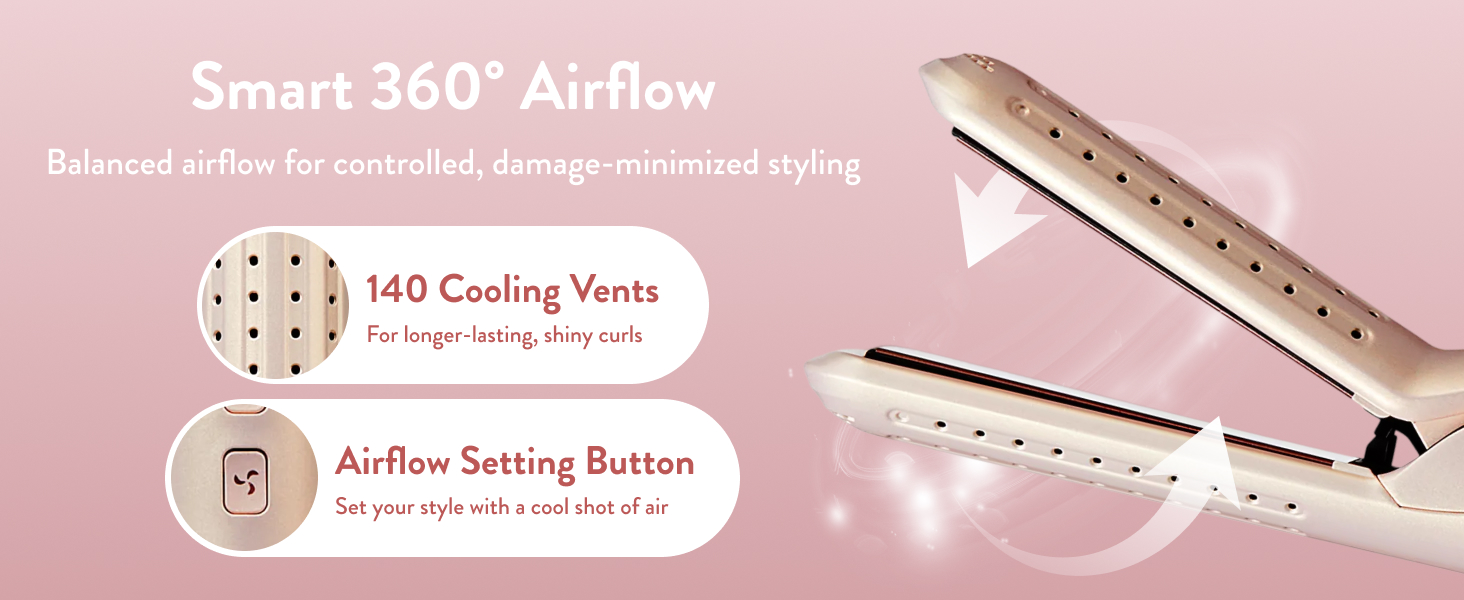 mavie 360 airflow styler hair straightener brush for women hot comb flat iron curling wand curler