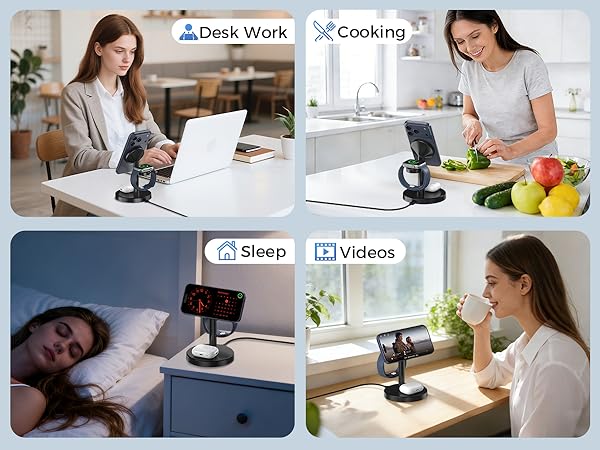 3 in 1 Wireless Charging Station Compatible with MagSafe Charger Stand