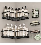 Veken Corner Shower Caddy 5-Pack, Advanced Rustproof Design, No Drilling Adhesive Shelves, Rack w...