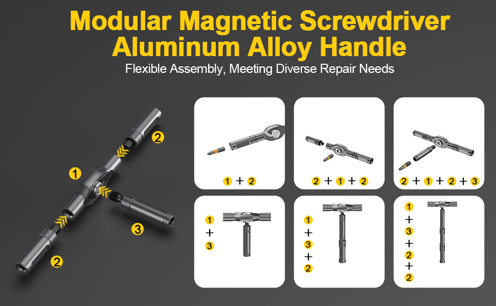 Multi Bit Ratchet Repair Tool Kit with Detachable Handle