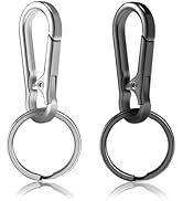 ManTangSun 2pcs Metal Keychain Rings, Sturdy Key Chain Ring Carabiner Clip, Key Holder Organizer ...