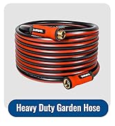 YAMATIC Garden Hose 50ft x 5/8", Ultra Durable Water Hose with Swivel Handle, Kink Resistant, Soi...