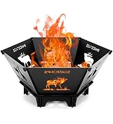 Fire Pit for Camping- 27.5 Inch Collapsible Firepit for Patio Outside Wood Burning Outdoor Indoor...