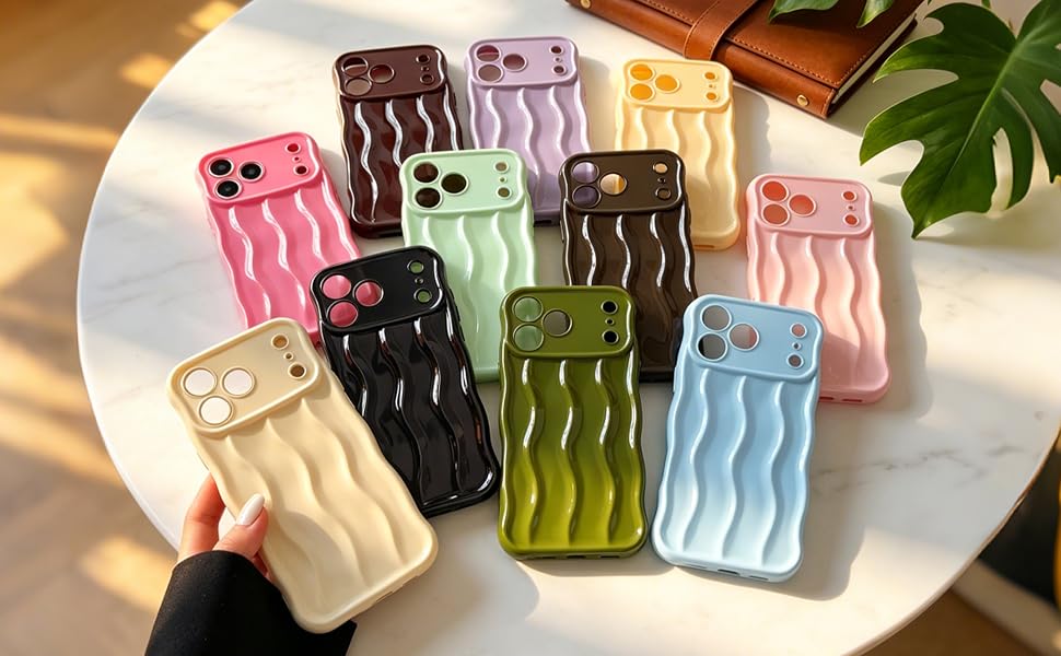 Water Ripple Pattern Curly Wave Frame Soft Phone Case