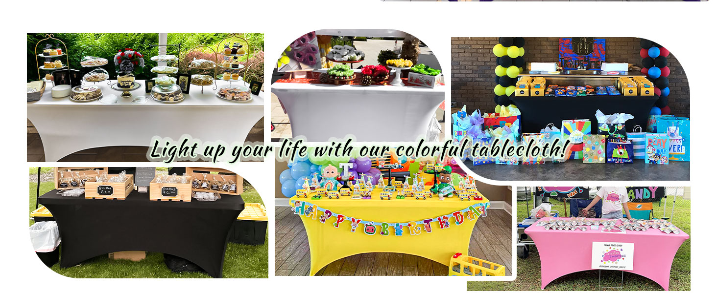 birthday banquet elastic table cloths stretchy table covers for farmers market display decor