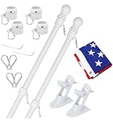 Yeesun American Flag Pole Kit (2 Packs) for Outside House with Bracket - Residential &amp; Commercial...