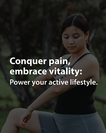conquer pain, embrace vitality. power your active lifestyle