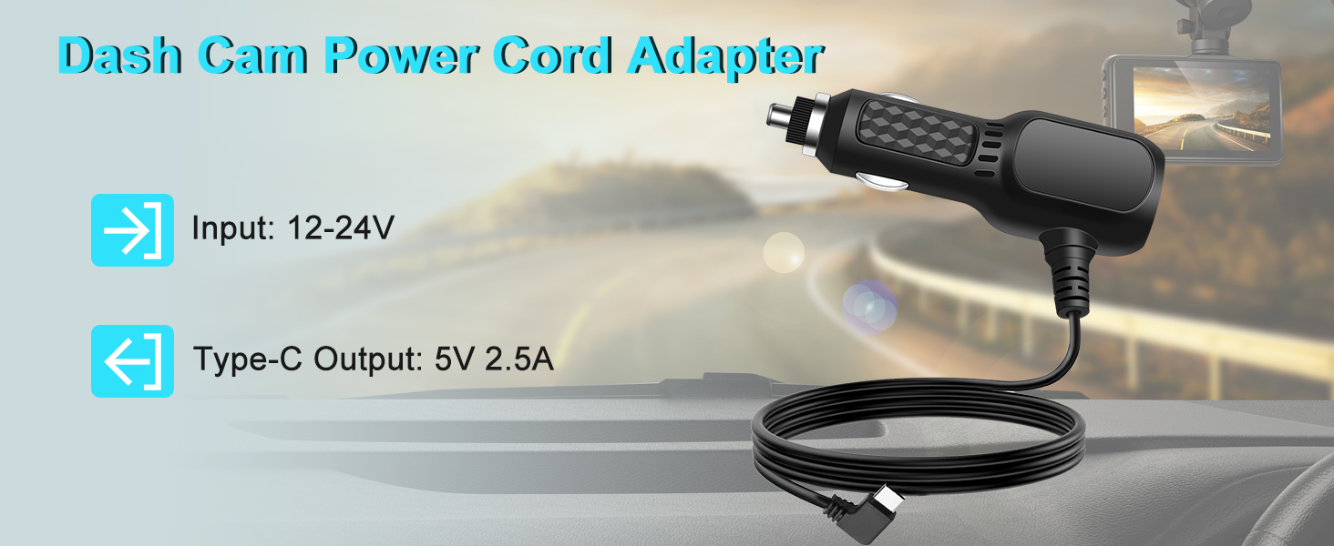 USB C dash cam charger
