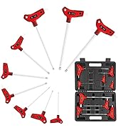 TOMMARS 9PC T Handle Allen Wrench Set, SAE T Handle Hex Key Set Ball End, SAE 5/64-3/8 inch, S2 S...