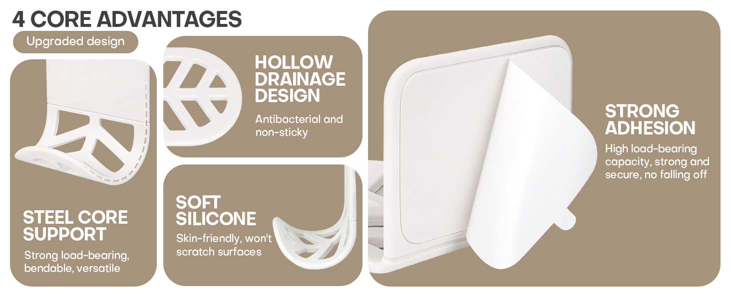 headset hook, earphone holder, desk organizer, kitchen sponge holder, bathroom soap holder,