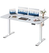 Furmax Electric Height Adjustable Standing Desk Large 55 x 24 Inches Sit Stand up Desk Home Offic...