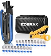 ZOERAX Coax Cable Crimper Tool Kit with Wire Stripper and 20PCS F Connectors – Coax Compression T...