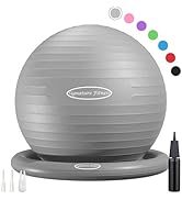 Fitvids Anti-Burst and Slip Resistant Exercise Ball Yoga Ball Fitness Ball Birthing Ball with Qui...