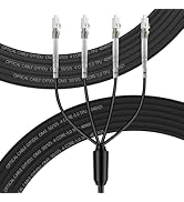 FLYPROFiber OM3 LC to LC Outdoor Fiber Patch Cable 4 Fiber, 4 Strands Multimode Fiber, Direct Bur...