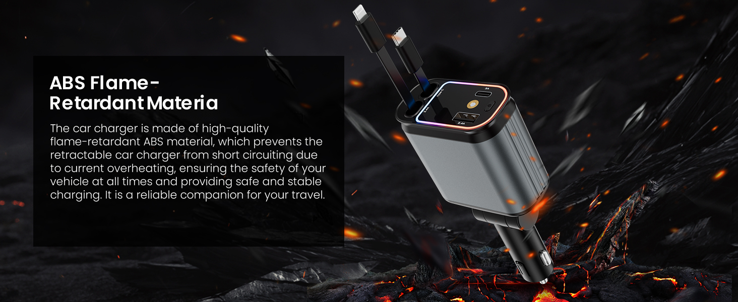 Retractable Car Charger with Starlight