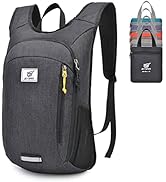 SKYSPER Small Daypack 10L Hiking Backpack Packable Lightweight Travel Day Pack for Women Men(Black)