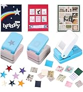 3 Pcs Paper Punch | Stamp Square &amp; Star Punches | 1.1x0.9 inch Postage Stamp Shape 1.4 inch Star ...