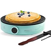 Holstein Housewares 12” Crepe Maker - Adjustable Temperature Control - Nonstick Griddle for Versa...