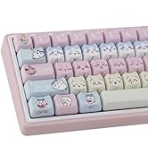 TYRIXKI PBT Keycaps 134 Keys Chiikawa Keycaps Dye-Sublimation Cute Kawaii Keycap Mao Profile Cat ...