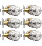 AEEKEL Privacy Door Knob, Brushed Nickel Door Knobs Interior Keyless Locks Set(6 Pack), Bedroom B...