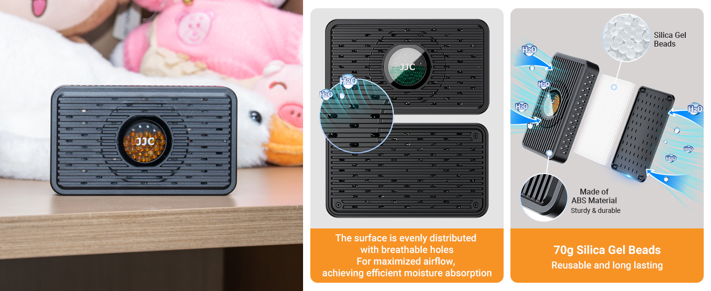 Rechargeable Desiccant Dehumidifier for Storage with USB-C Cable,Reusable