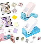 2 Pcs Craft Hole Punch, 1X0.8 inch Rectangular Postage Stamp Punches &amp; 1" Square Hole Punches, Le...