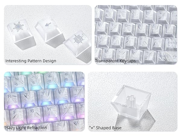 Clear Keycaps,Shine-Through Keycap,Jelly Keycap Cherry Profile Keycaps for Mechanical Keyboard