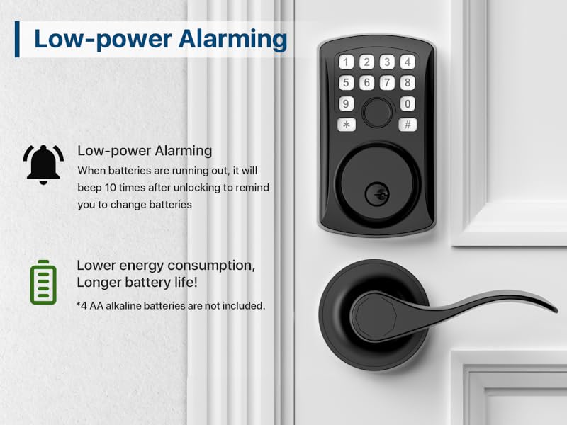 keypad door lock with handle