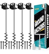 25" Ground Anchors Screw in, Mobile Home Anchors with Upgraded Wider Spiral Blades, Earth Anchors...