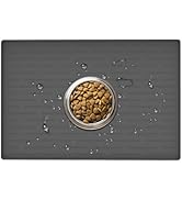 Dog Food Mat, Silicone Dog Mat for Food and Water, 24" x 16" Large Dog Feeding Mat, Waterproof Do...