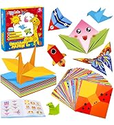 Aigybobo Origami Paper Set, 308PCS Kids Craft Paper Kit with Instructional Book for Girls Age 6,7...
