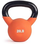 LIONSCOOL Neoprene Coated Cast Iron Kettlebell Weight, All-Purpose Solid Kettlebell for Full Body...