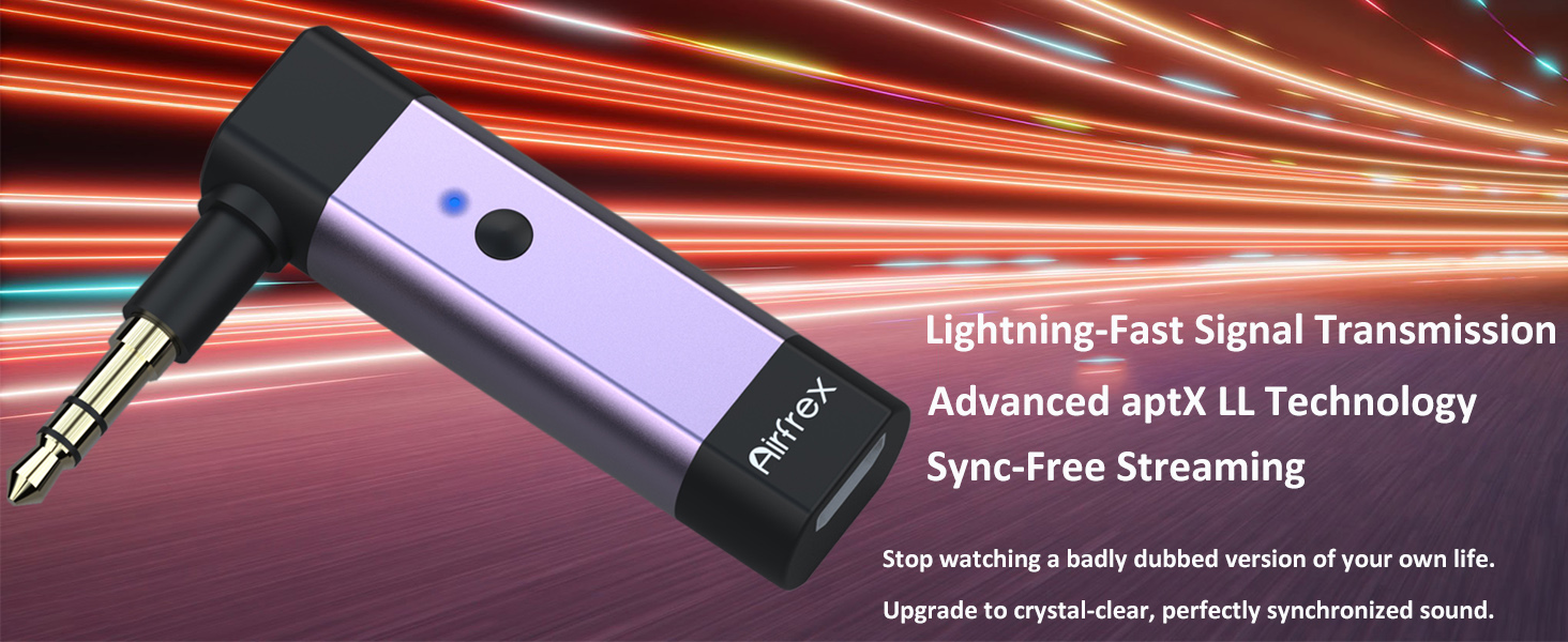 Bluetooth Transmitter with Metal Aluminum Housing and AUX Male Jack