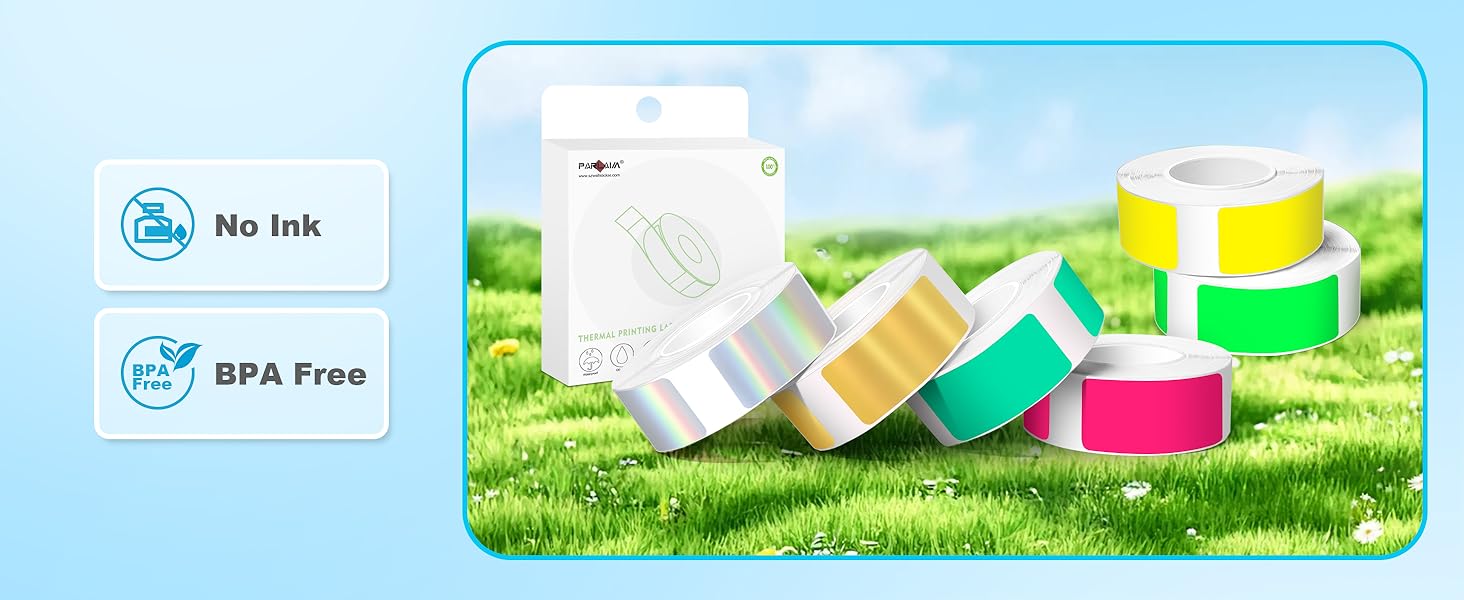 Label Maker Self-Adhesive Label Tape Thermal Sticker Paper Roll for Home Office label maker tapes