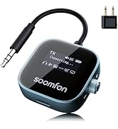 SOOMFON Bluetooth Transmitter Receiver for TV 2-in-1 Airplane Bluetooth 5.3 Adapter for Headphone...