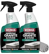 Weiman Disinfectant Granite Daily Clean &amp; Shine (2 Pack with Polishing Cloth) Safely Clean Disinf...