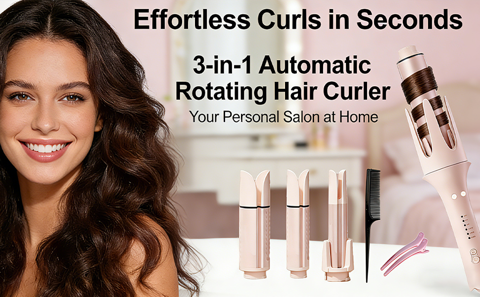 3 in 1 Hair Curler Automatic Rotating