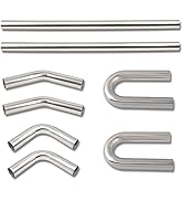 FGJQEFG 2 Inch DIY Custom Mandrel Exhaust Pipe Tube Pipe, 40 Inch Straight Pipe, 2''OD Straight &amp;...