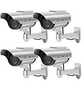 F FINDERS&amp;CO Solar Powered Dummy Security Camera, Bullet Fake Surveillance System with Realistic ...