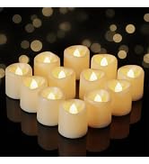 5plots 24Pack Ivory Flameless Votive Candles, Tealights with 6H Auto Timer | 150 Hours Tealights,...
