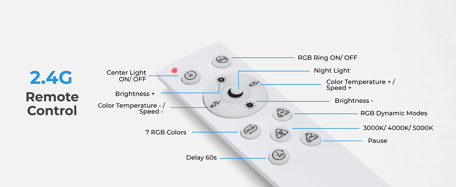 remote control controlled operated led light ceiling fixture flush mount night festival party yoga