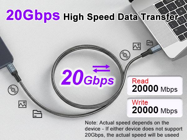 20gbps data transfer usb c cable
