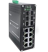 Hereta Hardened Industrial Gigabit Ethernet Switch 8 Ports 10/100/1000T Auto MDI/MDIX + 4 Ports 1...