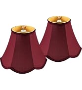 GOSO 8" Small Mini Red Lamp Shades Scalloped Set of 2,4×8 ×6.4 IN Spider Lampshade for Table Lamp...