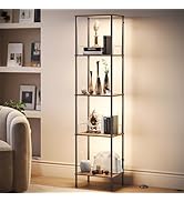 SUNMORY Display Shelf with Dimmable Lights, Lighted Display Cases for Collectibles, Adjustable Co...