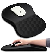 Hokafenle Ergonomic Mouse Pad Wrist Support with Massage Design, Wrist Rest Pain Relief Mousepad ...