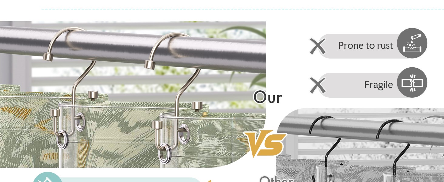 double sided shower curtain hooks